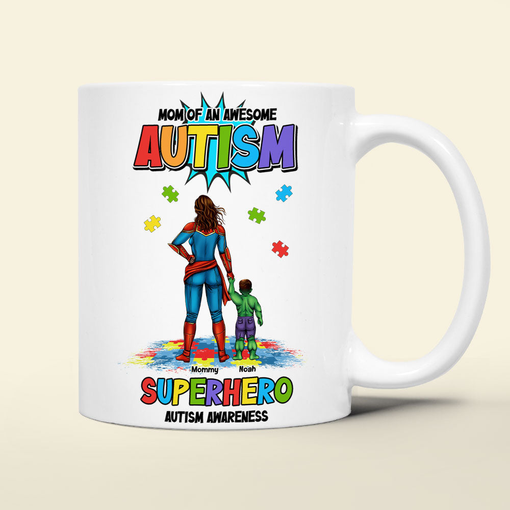Personalized Gifts For Superhero Autism Mom Coffee Mug 02huti050325pa