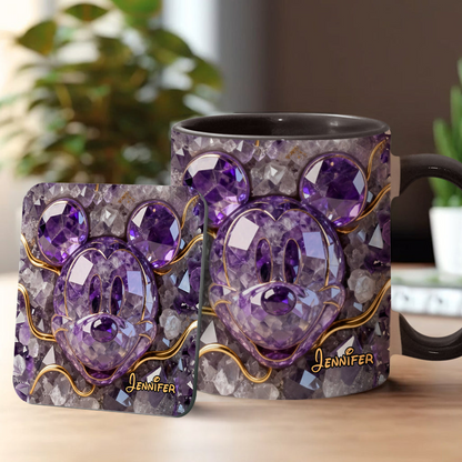 MkMo Magic Mouse Purple Crystal - Personalized Accent Mug - Gift For Movie Fans NL122