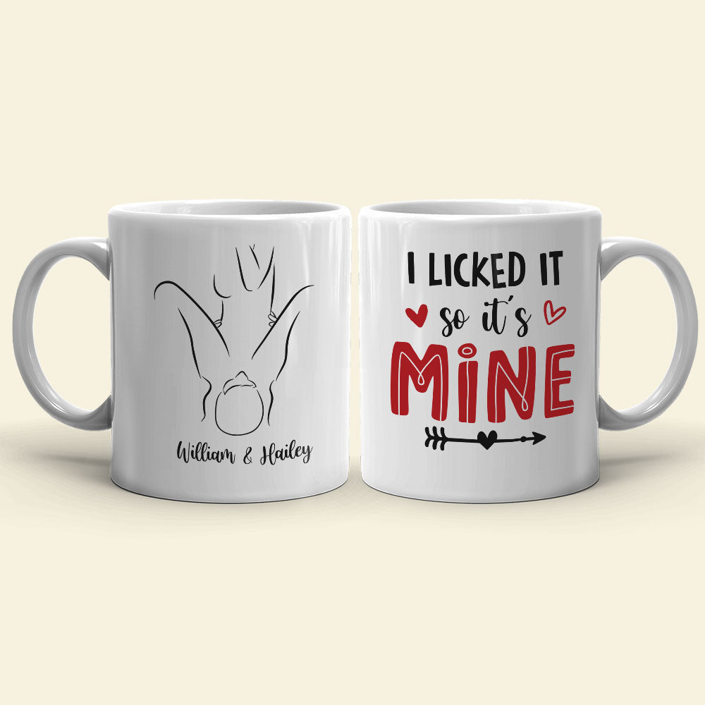 I Licked It So It's Mine Personalized Naughty Couple Tumbler, Gift For Couple