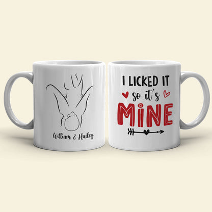 I Licked It So It's Mine Personalized Naughty Couple Tumbler, Gift For Couple