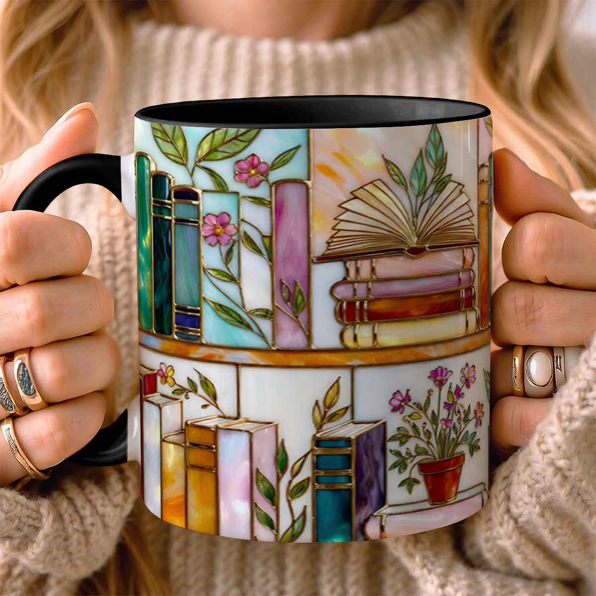 Just A Girl Who Loves Books - Personalized Accent Mug - Gift For Her HH01
