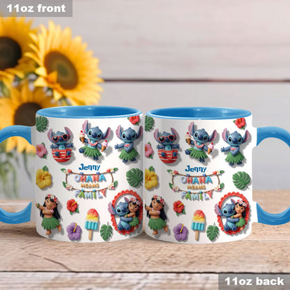 Sti Ohana Means Family - Personalized Accent Mug - Gift For Fan Movies HH01
