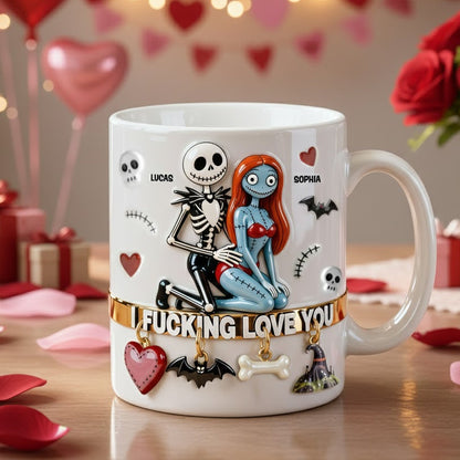 Spooky I F**king Love You - Personalized White Edge-to-Edge Mug - Gift For Couple, Fan Movies HH01