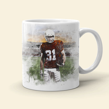 Dad Thanks for Scoring 9 Months Before I Was Born, Personalized White Mug, Gifts for Dads