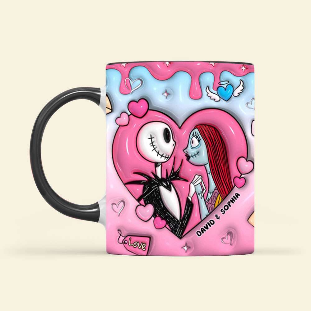 Spooky Love - Personalized 3D Inflated Effect Accent Mug - Gift For Couple, Valentine, Christmas HH01