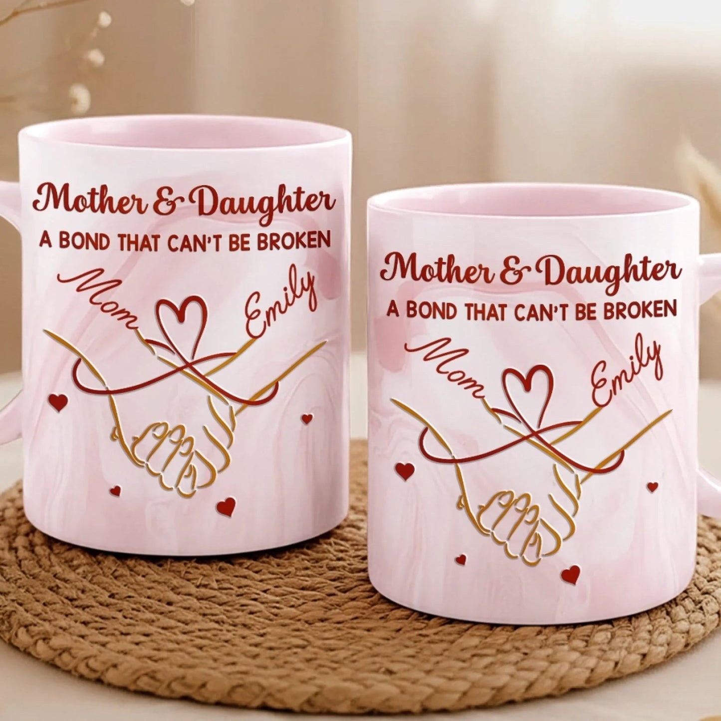 A Bond That Can't Be Broken - Personalized Accent Mug - Gift For Mom, Mother's Day HN02