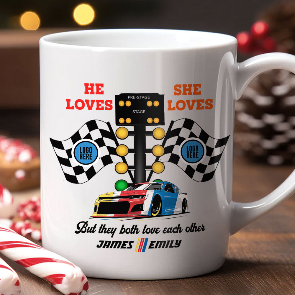But They Both Love Each Other, Couple Gift, Personalized Mug, Racing Car Couple Mug 02HUTI091023