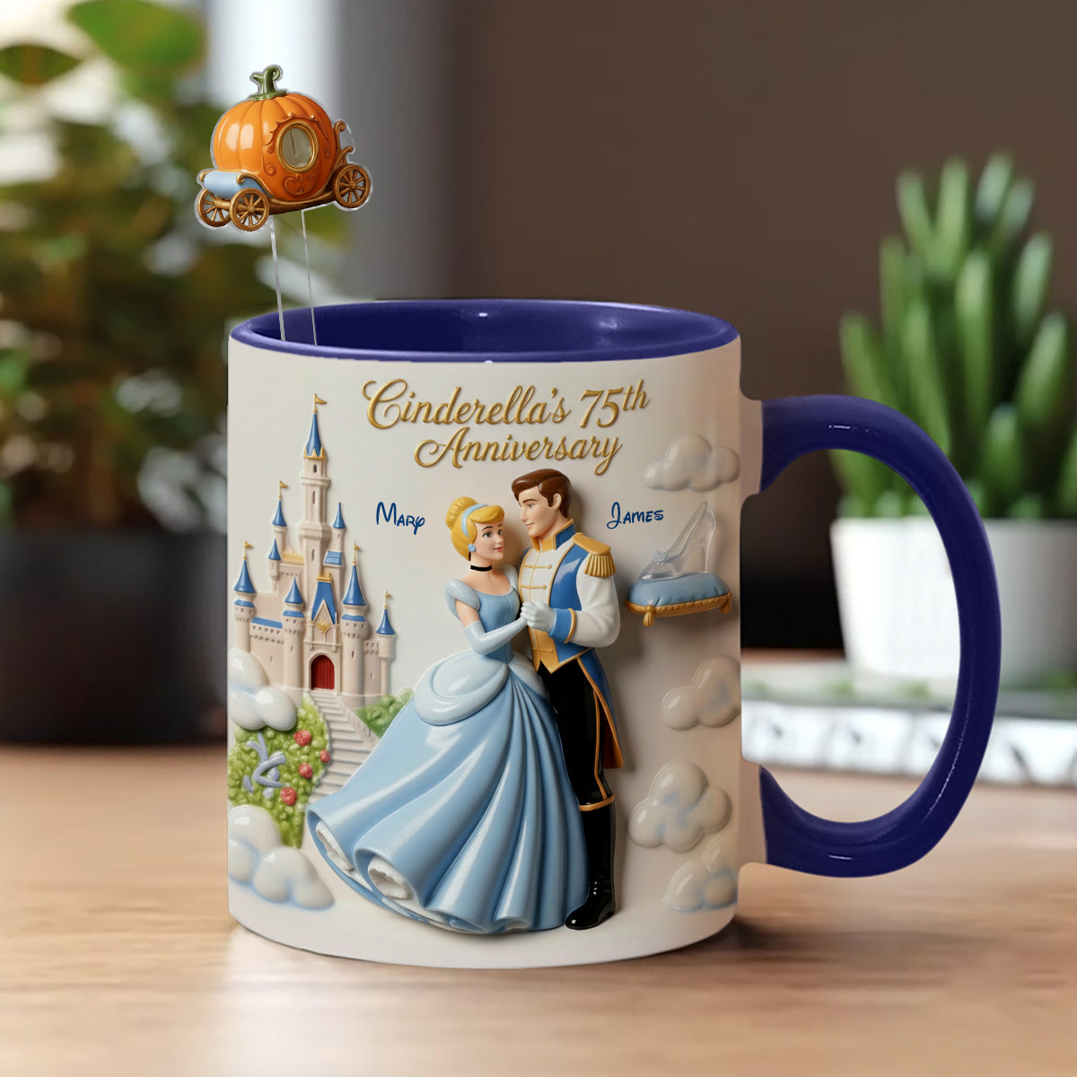 DSNY Princess Celebrate 75th Anniversary - Personalized Accent Mug - Gift For Couples, Movie Fans NL122
