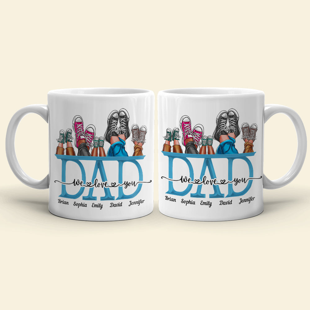 We Love You, Gift For Dad, Personalized Mug, Shoes Mug, Father's Day Gift