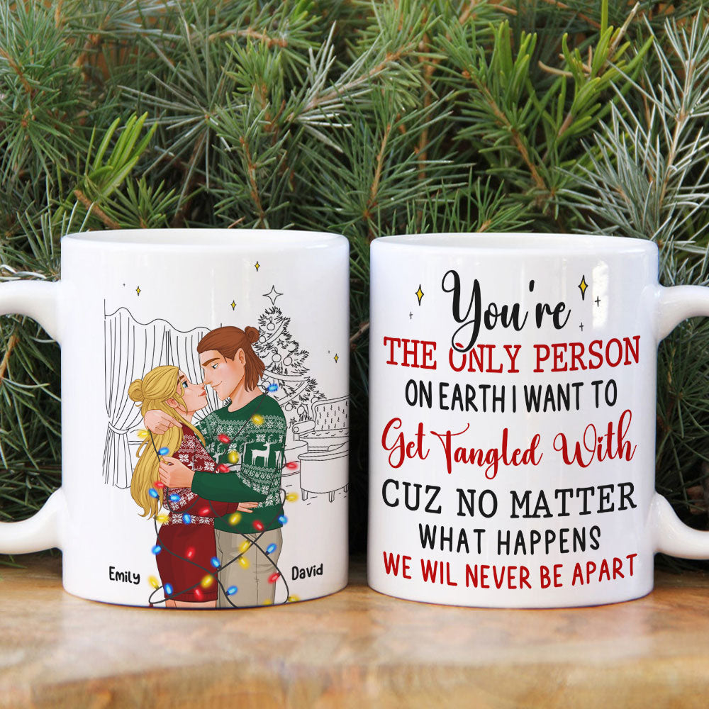The only person on earth to get tangled with , Personalized White Mug for Couples