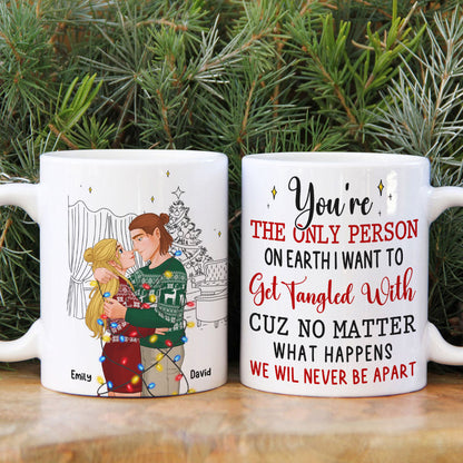 The only person on earth to get tangled with , Personalized White Mug for Couples