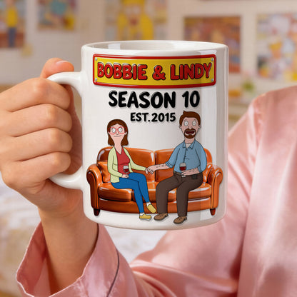 Burger Couple - Personalized 3D Inflated Effect Ceramic Mug - Gift For Couples | CL55 NL122