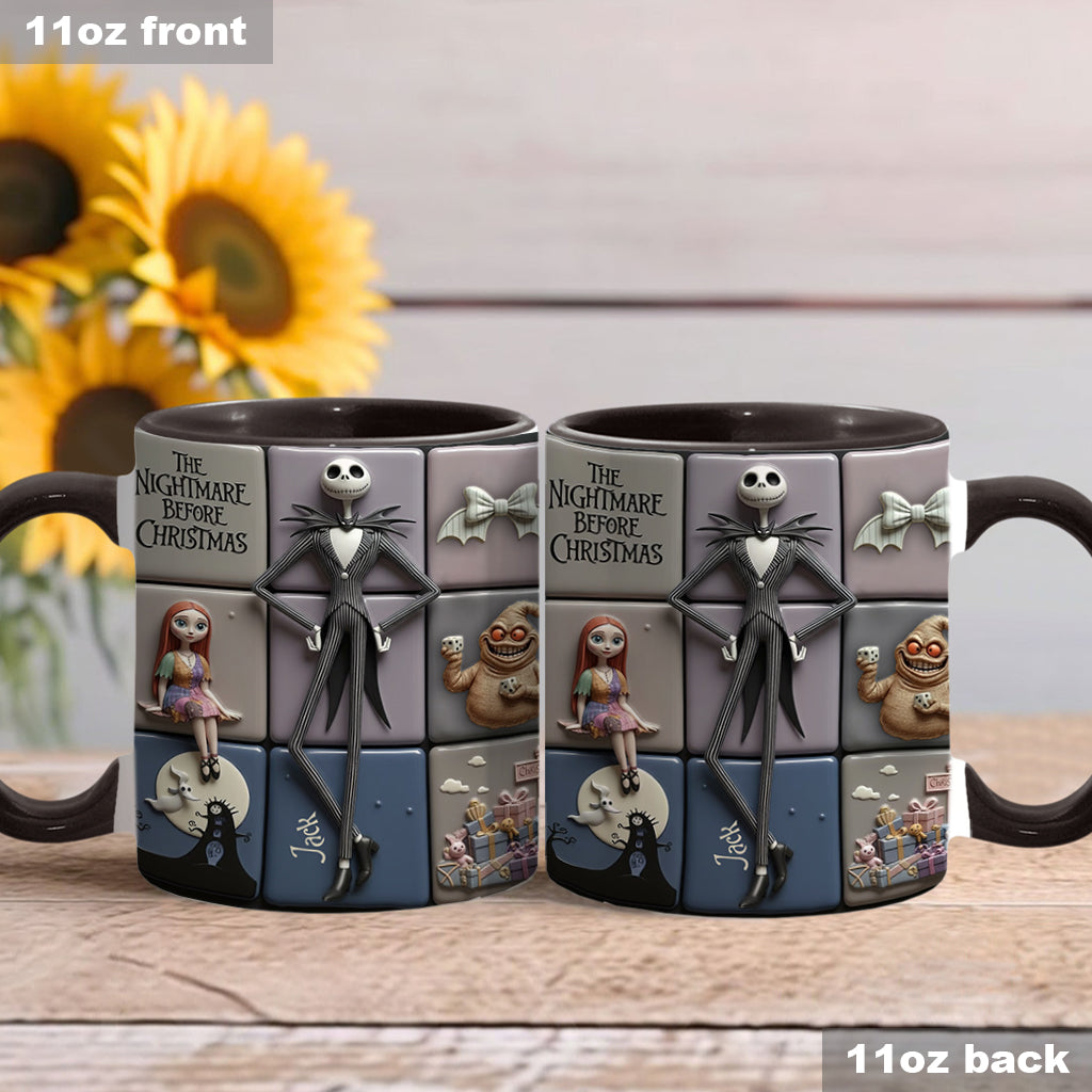 Spooky Till The Death Part - Personalized Accent Mug - Christmas Gift For Movie Fans NL122