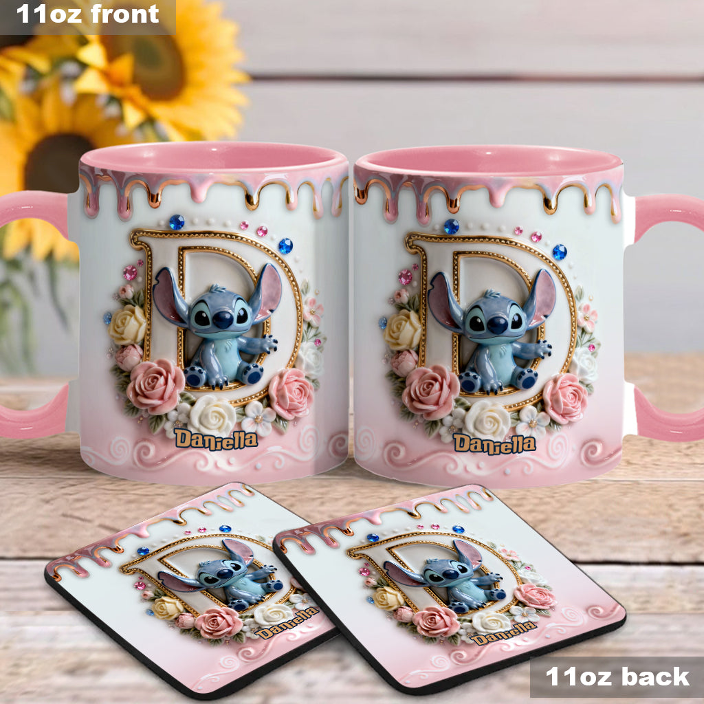 Sti Alphabet - Personalized 3D Inflated Effect Accent Mug - Gift For Daughter, Her HH01