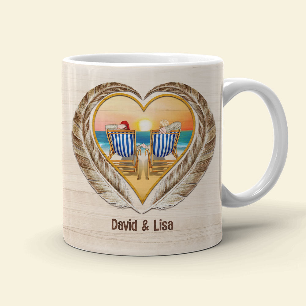 Just Me & You With An Ocean View Personalized Beach Couple Mug, Gift For Couple