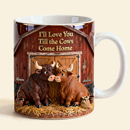 Highland Cow Couple Coffee Mug - Personalized Gifts For Couple Coffee Mug 04NATI150125