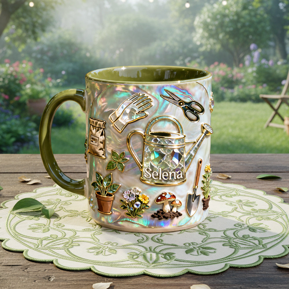 Just A Girl Who Love Gardening - Personalized Accent Mug - Gift For Gardening Lovers, Gardeners HH01