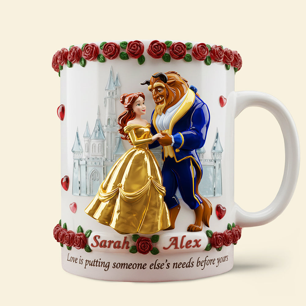DSNY Love Is Putting Someone Else's Needs Before Yours - Personalized White Edge-to-Edge Mug - Gift For Couple, Fan Movies HH01