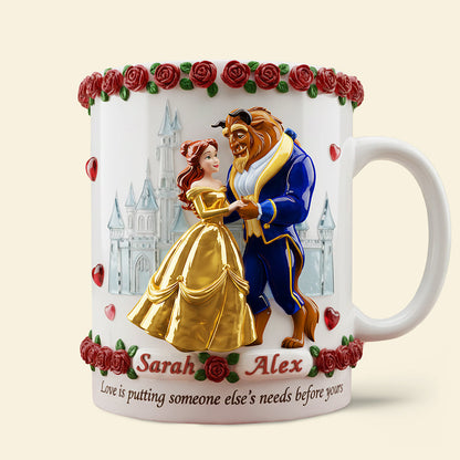 DSNY Love Is Putting Someone Else's Needs Before Yours - Personalized White Edge-to-Edge Mug - Gift For Couple, Fan Movies HH01