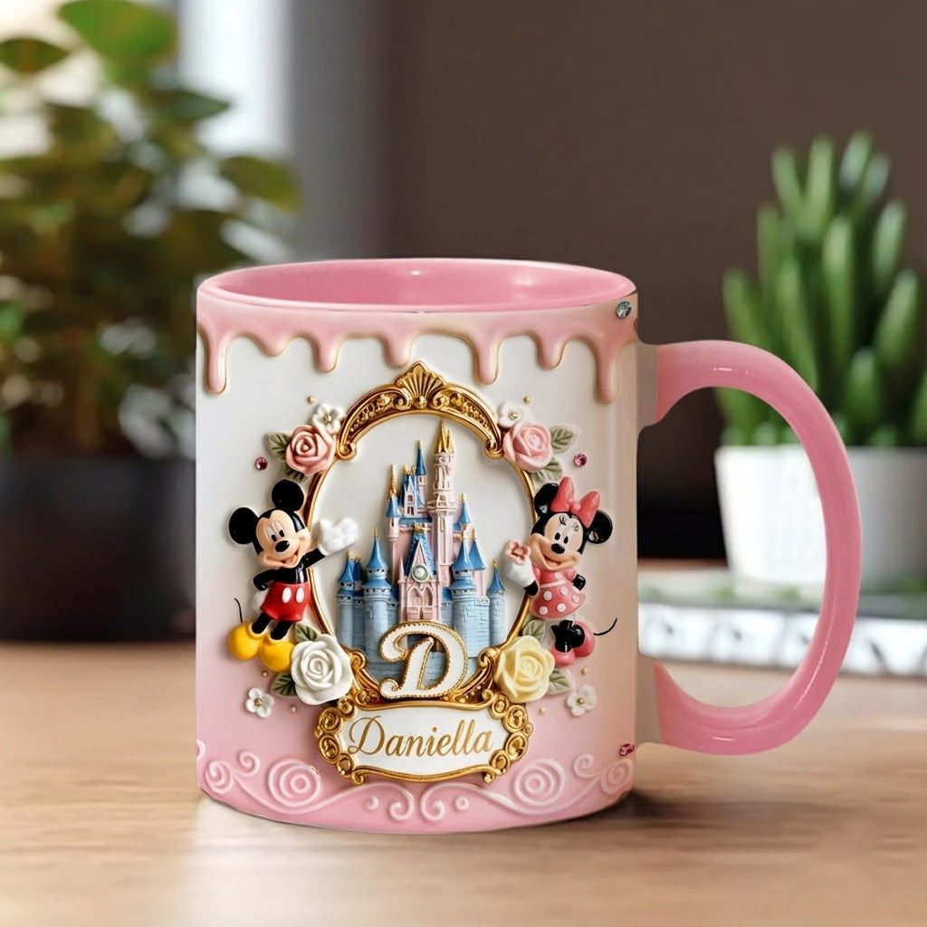 MkMo Magic Mouse Castle With Alphabet - Personalized Accent Mug - Gift For Her, Fan Movies HH01