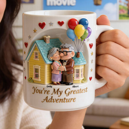 DSNY You Are My Greatest Adventure - Personalized White Edge-To-Edge Mug - Gift For Couples, Movie Fans NL122