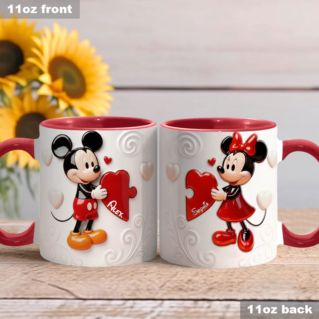 MkMo Magic Mouse You Are My Missing Piece - Personalized Accent Mug - Gift For Couple, Fan Movies, Matching Mug HH01