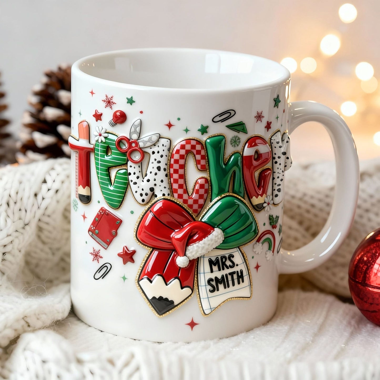 Merry Conquette Teacher Mug, Personalized Gifts For Teacher & Other Education-Related Job Titles 03QHTI201125