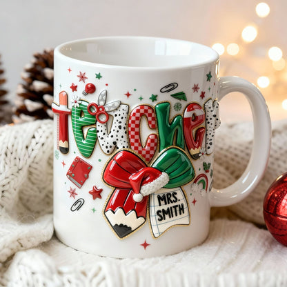Merry Conquette Teacher Mug, Personalized Gifts For Teacher & Other Education-Related Job Titles 03QHTI201125
