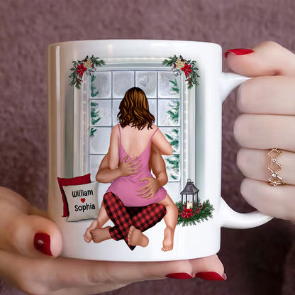 Let's Be Naughty And Save Santa The Trip, Personalized Coffee Mug, Naughty Christmas Gift For Lover