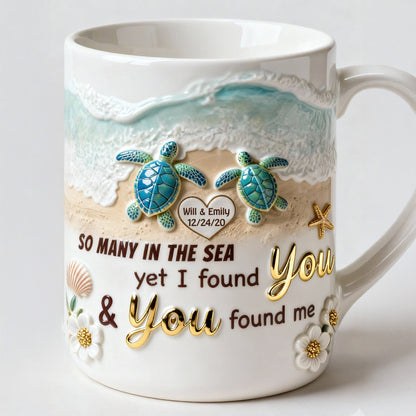 I Found You & You Found Me - Personalized White Edge-to-Edge Mug - Gift For Couple HH01