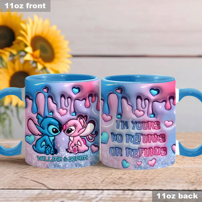 Sti I'm Yours No Returns Or Refunds - Personalized Accent Mug - Gift For Couple, Christmas HH01