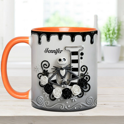 Spooky With Alphabet - Personalized Accent Mug - Christmas Gift For Movie Fans HH01