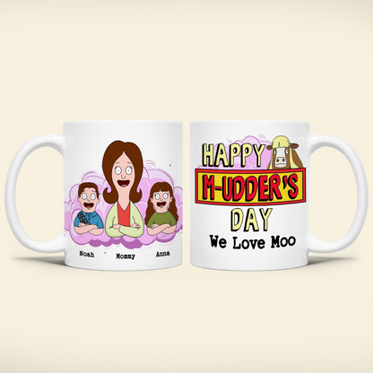 Happy M-udder's Day - Personalized Mug - Gift For Grandma, Mom, Mothers Day | CL54.V2 HH01