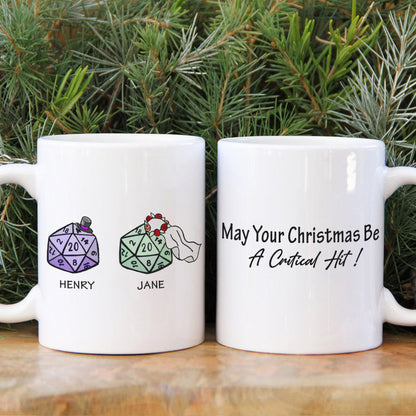 Table Top Game Dice Couple Personalized White Mug Gift