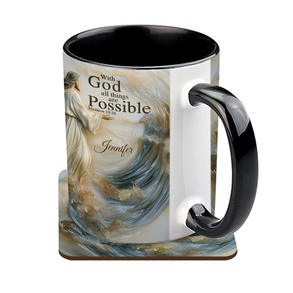 With God All Things Are Possible - Personalized Accent Mug TD118