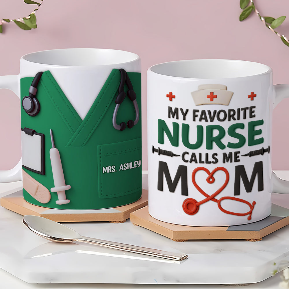 Personalized Gifts For Nurse Mom Mug Calls Me Nurse Mom 03OHTI040425