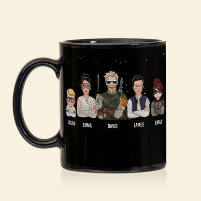 The Greatest Farter In The Galaxy Personalized S.W. Black Mug Gift For Dad