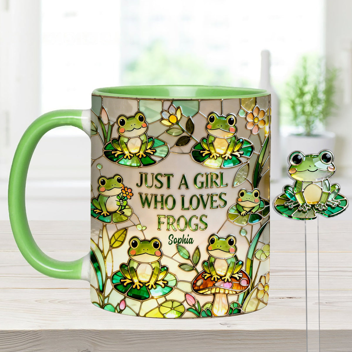 Just A Girl Who Loves Frogs - Personalized Accent Mug - Gift For Her HH01