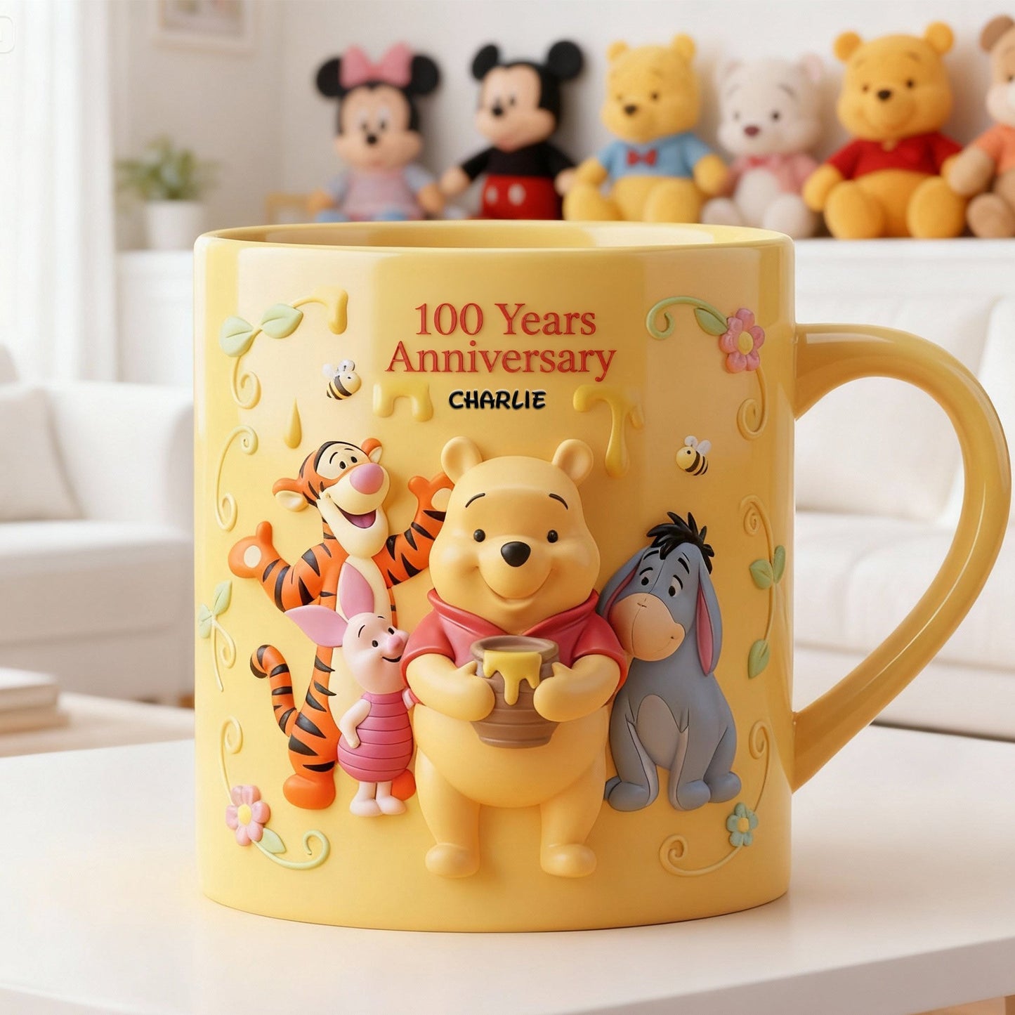DSNY Honey Bear 100 Years Of Childhood Memories - Personalized Accent Mug - Anniversary Gift For Movie Fans NL122