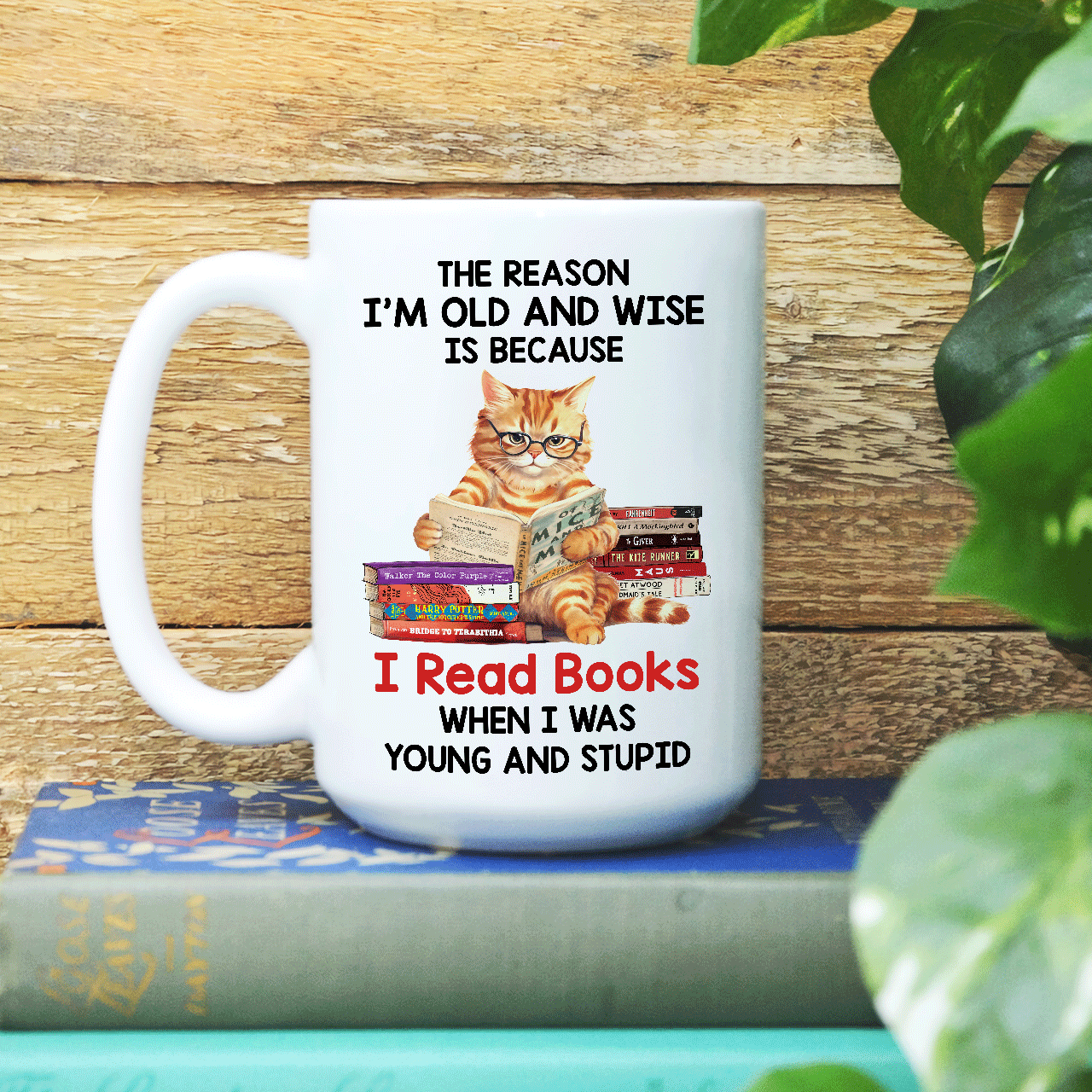 The Reason I'm Old And Wise Is Because I Read Books When I Was Young And Stupid - Personalized Mug - Gift For Book Lovers, Readers HH01