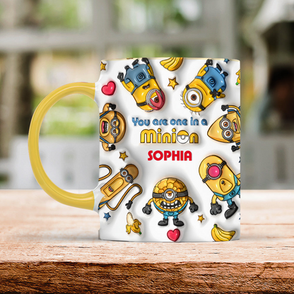 You Are One In A Million - Personalized 3D Inflated Effect Accent Mug - Gift For Yellow Monster Fan HH01