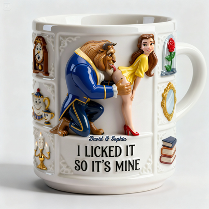 DSNY I Licked It So It's Mine - Personalized White Edge-to-Edge Mug - Gift For Couple, Fan Movies HH01