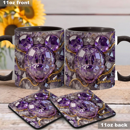 MkMo Magic Mouse Purple Crystal - Personalized Accent Mug - Gift For Movie Fans NL122