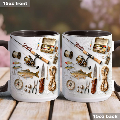 Just Loves Fishing - Personalized Accent Mug HH01