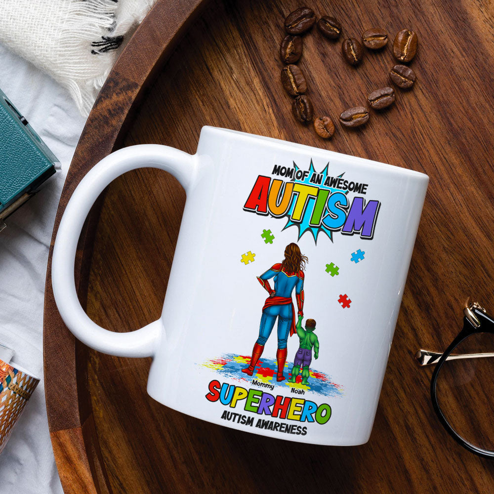 Personalized Gifts For Superhero Autism Mom Coffee Mug 02huti050325pa