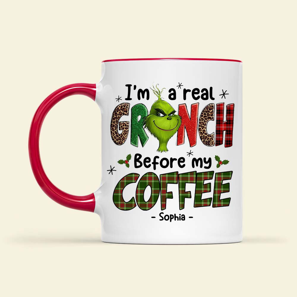 Before My Coffee/ Tea, Gift For Coffee And Tea Lover, Personalized Mug, Green Monster Mug, Christmas Gift 02HUTI121023