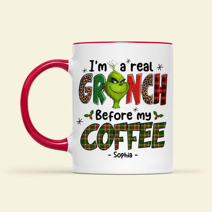 Before My Coffee/ Tea, Gift For Coffee And Tea Lover, Personalized Mug, Green Monster Mug, Christmas Gift 02HUTI121023