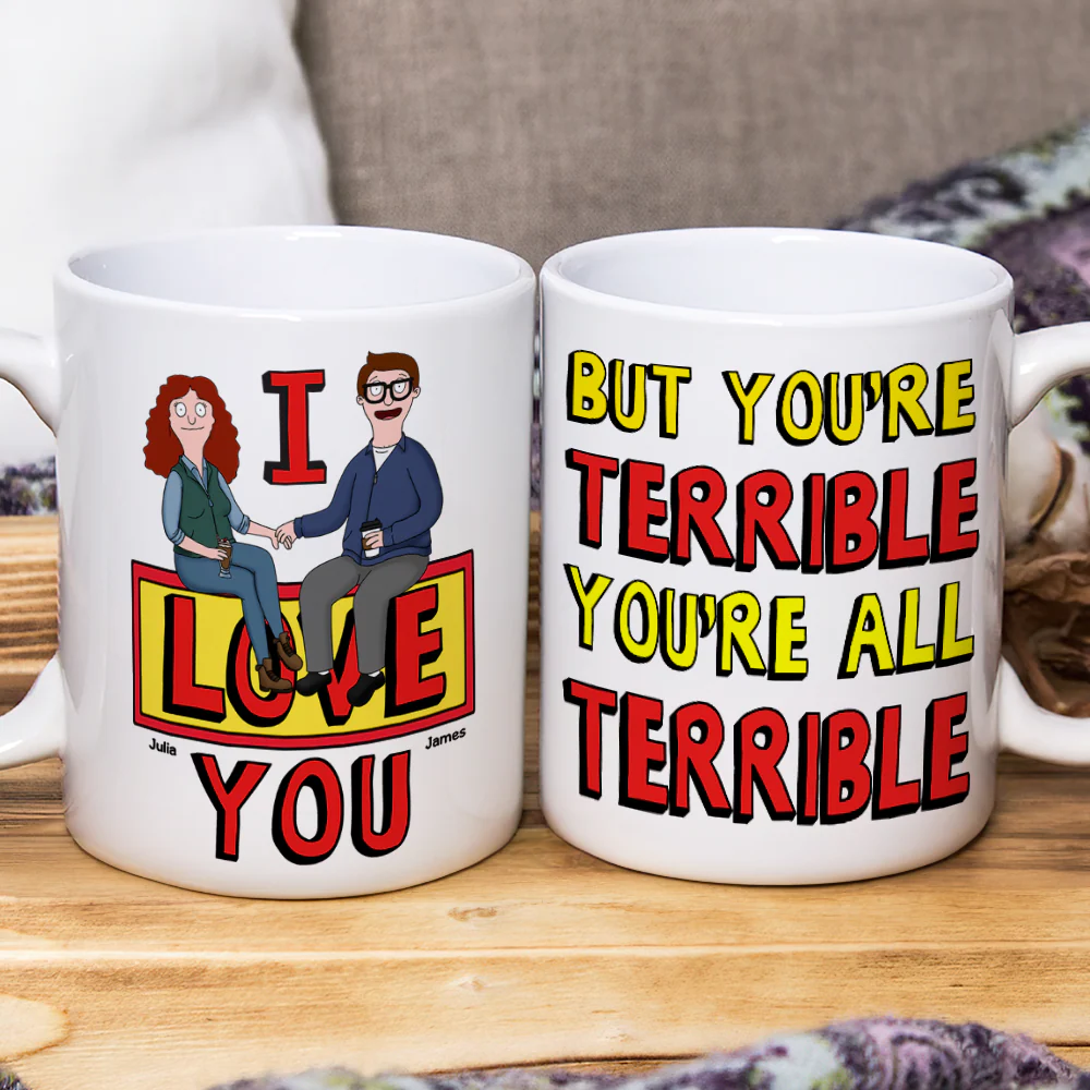 Burger Couple Funny- Personalized Mug - Gift For Couple, Husband Wife, Anniversary | CL55