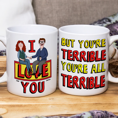 Burger Couple Funny- Personalized Mug - Gift For Couple, Husband Wife, Anniversary | CL55