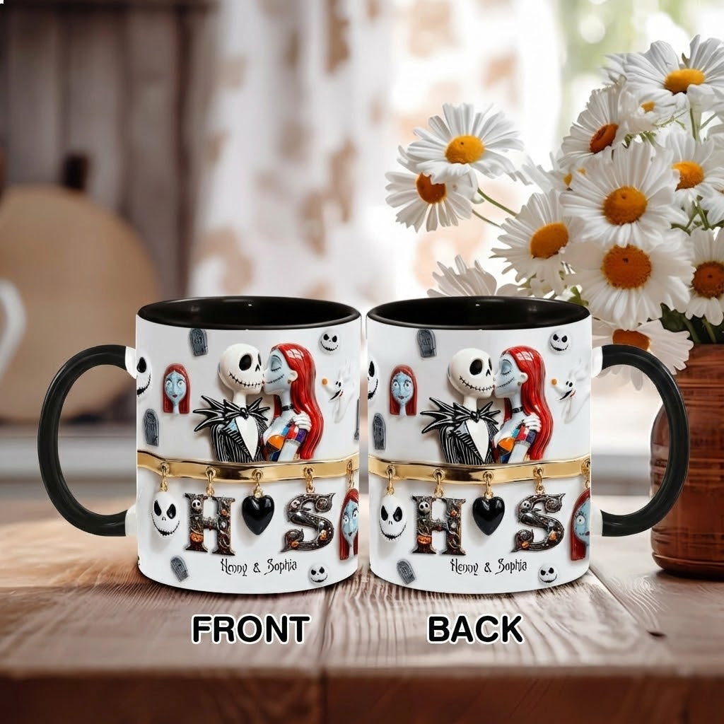 Spooky Till Death Do Us Part - Personalized Accent Mug - Gift For Couple, Christmas, Valentine HH01